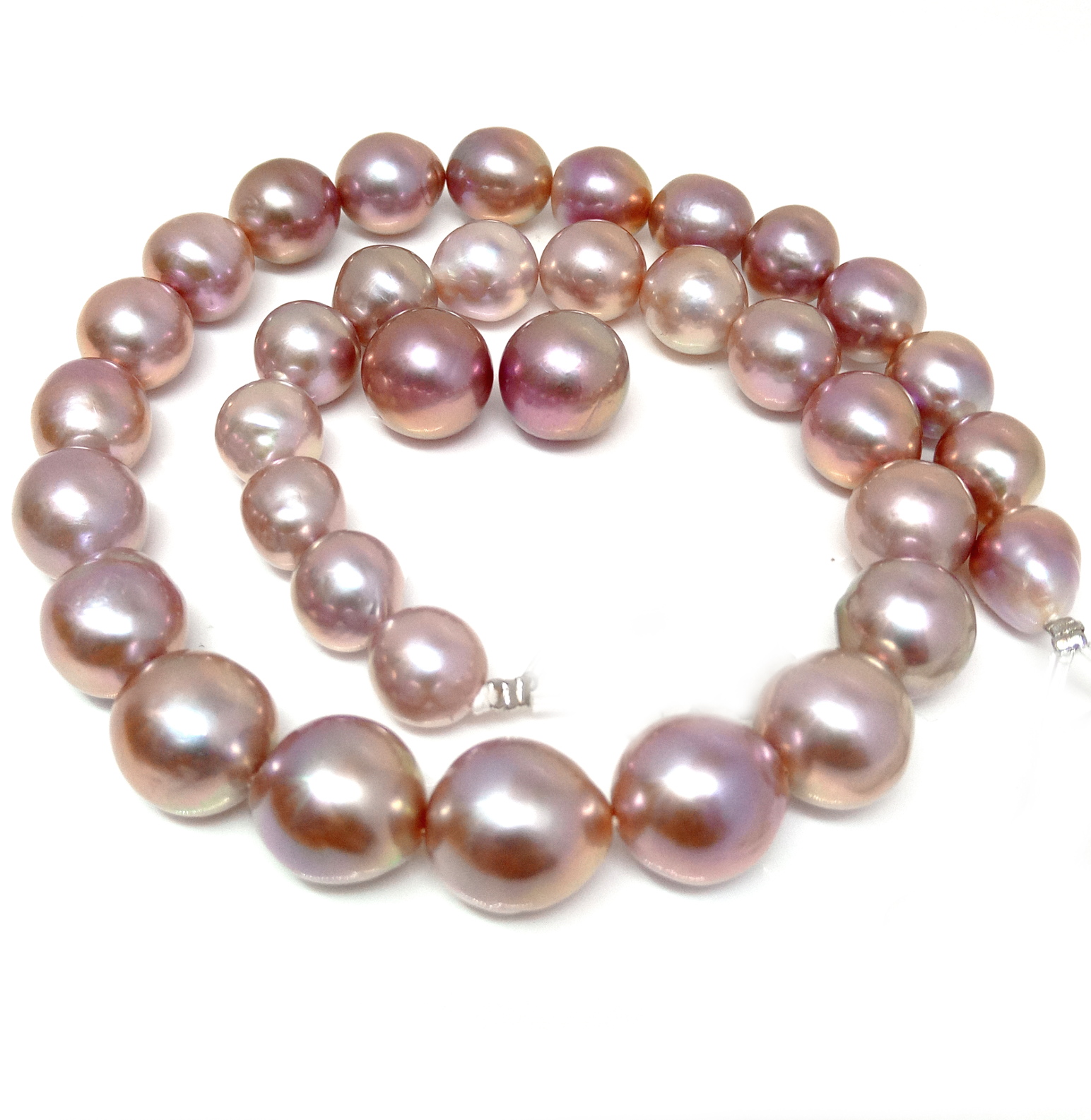 Dark Pink Edison Rounded Drop Pearls Strand